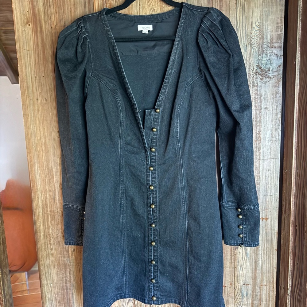 Pilco Black Button-Down Dress